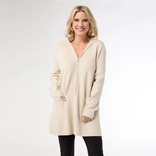 Heavenly - Luxe Zip Front Hooded Cardigan - Bray and Em Boutique