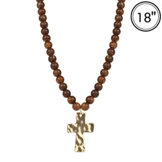 Heavenly Promise Beaded and Cross Necklace - Bray and Em Boutique