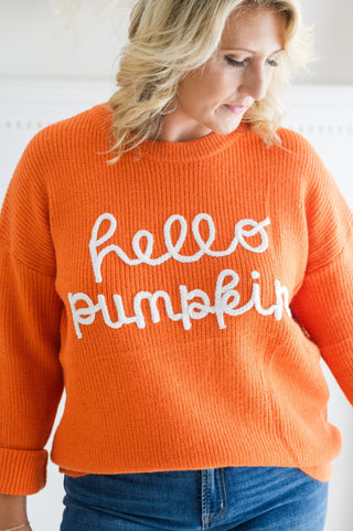 Hello Pumpkin Cozy Knit Sweater - Bray and Em Boutique