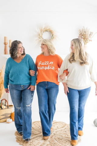 Hello Pumpkin Cozy Knit Sweater - Bray and Em Boutique