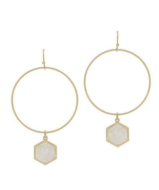 Hexagon Charm Earrings - Bray and Em Boutique
