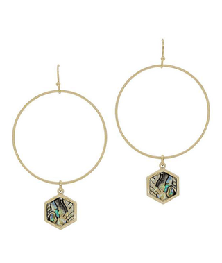 Hexagon Charm Earrings - Bray and Em Boutique