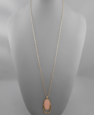 Hexagon Long Necklace - Bray and Em Boutique