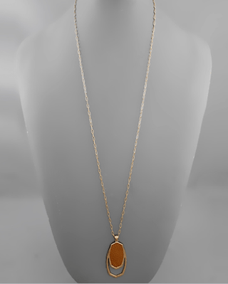 Hexagon Long Necklace - Bray and Em Boutique