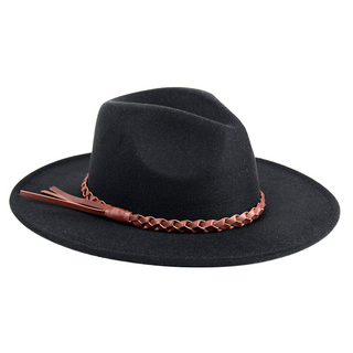 Debbie Braided Trim Wide Brim Fedora