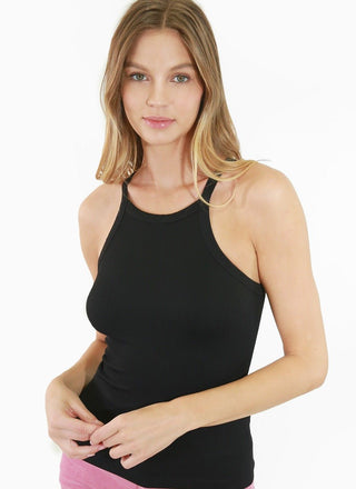 High Neck Ribbed Tank - Bray and Em Boutique