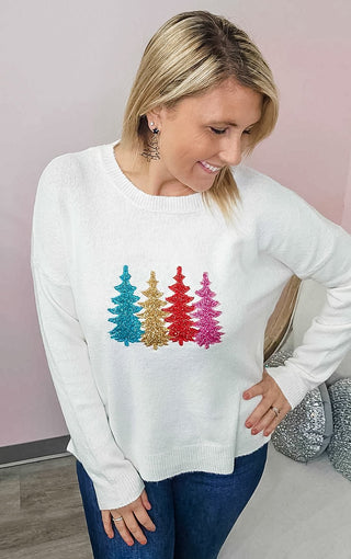 Holiday Glitter Tree Sweater - Bray and Em Boutique