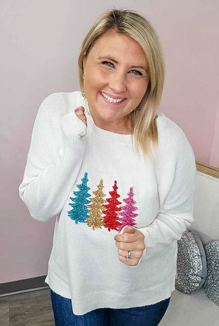 Holiday Glitter Tree Sweater - Bray and Em Boutique