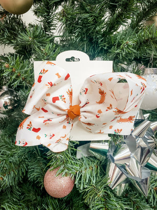 Holiday Print Hair Bows - Bray and Em Boutique