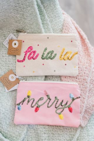 Holiday Sequin Zipper Pouches - Bray and Em Boutique