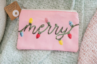 Holiday Sequin Zipper Pouches - Bray and Em Boutique
