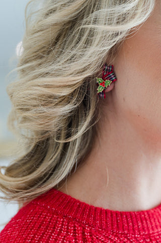 Holly And Jolly Bow Earring - Bray and Em Boutique