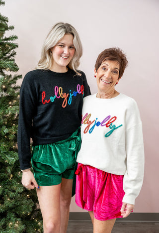Holly Jolly Glitter Sweater - Bray and Em Boutique