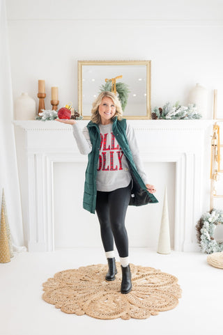 "Holly Jolly" Patchwork Fleece Sweatshirt - Bray and Em Boutique