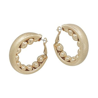 Hoop Earring with Beaded Accents Inside - Bray and Em Boutique
