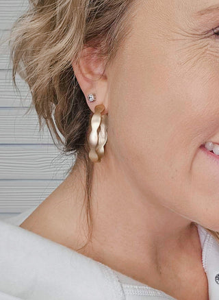 How Wonderful 14K Gold Dipped Hoop Earring - Bray and Em Boutique