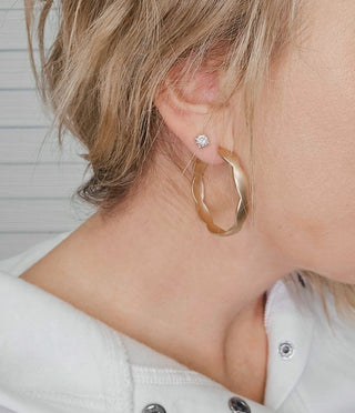 How Wonderful 14K Gold Dipped Hoop Earring - Bray and Em Boutique