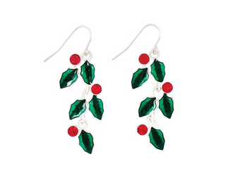 Holly and Crystal Magic Dangle Earring
