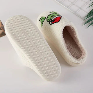 "I'll Steal Christmas" Grinch Embroidered Slippers - Bray and Em Boutique