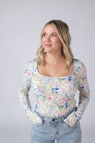 IN STOCK Alyssa Long Sleeve Top - Cottage Floral - Bray and Em Boutique