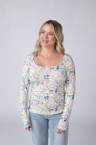 IN STOCK Alyssa Long Sleeve Top - Cottage Floral - Bray and Em Boutique