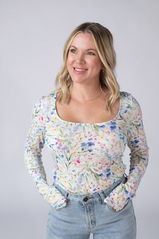 IN STOCK Alyssa Long Sleeve Top - Cottage Floral - Bray and Em Boutique