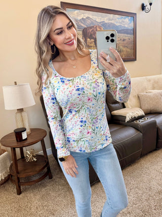 IN STOCK Alyssa Long Sleeve Top - Cottage Floral - Bray and Em Boutique