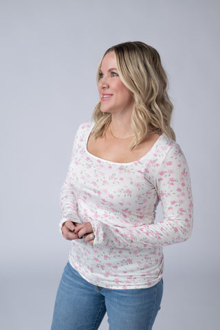 IN STOCK Alyssa Long Sleeve Top - Pretty in Pink Floral - Bray and Em Boutique
