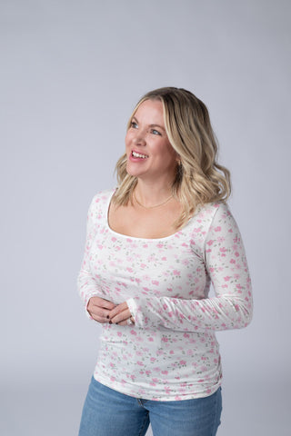 IN STOCK Alyssa Long Sleeve Top - Pretty in Pink Floral - Bray and Em Boutique