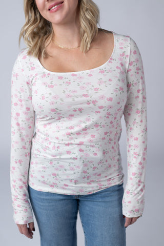 IN STOCK Alyssa Long Sleeve Top - Pretty in Pink Floral - Bray and Em Boutique