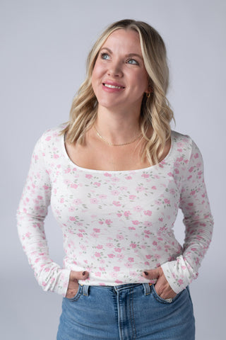 IN STOCK Alyssa Long Sleeve Top - Pretty in Pink Floral - Bray and Em Boutique