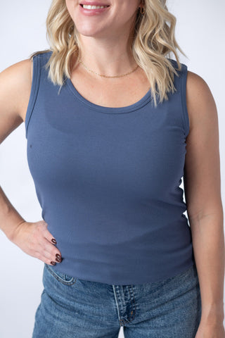 IN STOCK Ava Tank - Blue - Bray and Em Boutique