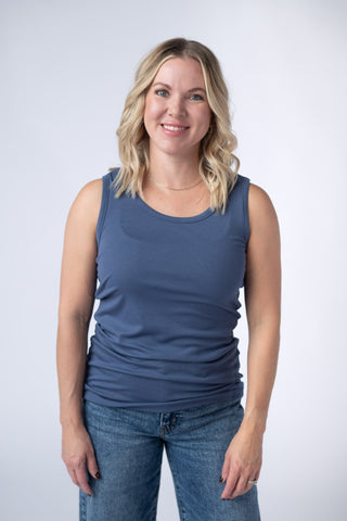 IN STOCK Ava Tank - Blue - Bray and Em Boutique
