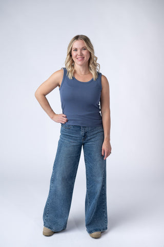 IN STOCK Ava Tank - Blue - Bray and Em Boutique