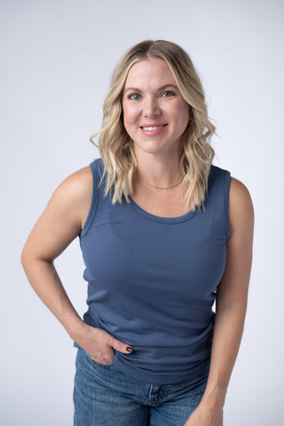 IN STOCK Ava Tank - Blue - Bray and Em Boutique