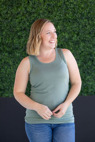 IN STOCK Ava Tank - Sage - Bray and Em Boutique