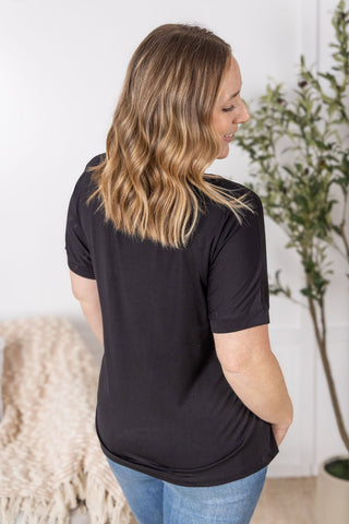 IN STOCK Bamboo V Neck Tee - Black - Bray and Em Boutique