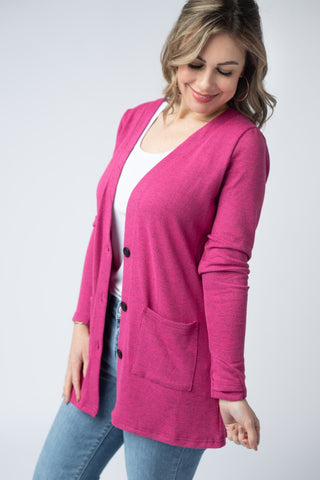 IN STOCK Cori Cardigan - Hot Pink - Bray and Em Boutique