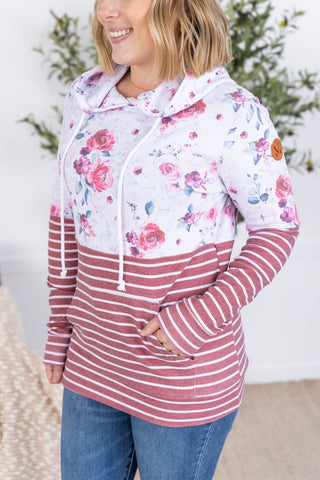 IN STOCK Hailey Pullover Hoodie - Pink Bloom and Stripes - Bray and Em Boutique