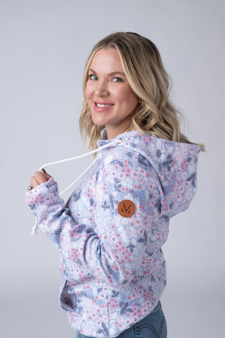 IN STOCK HalfZip Hoodie - Ditsy Blush Floral - Bray and Em Boutique
