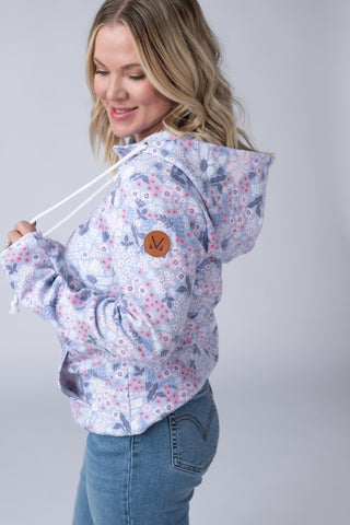 IN STOCK HalfZip Hoodie - Ditsy Blush Floral - Bray and Em Boutique
