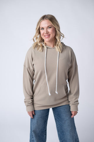 IN STOCK Kacey Ribbed Hoodie - Mocha - Bray and Em Boutique