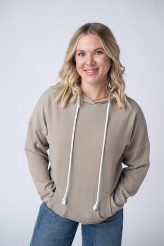 IN STOCK Kacey Ribbed Hoodie - Mocha - Bray and Em Boutique