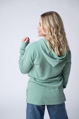 IN STOCK Kacey Ribbed Hoodie - Sage - Bray and Em Boutique