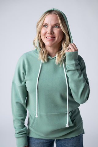 IN STOCK Kacey Ribbed Hoodie - Sage - Bray and Em Boutique