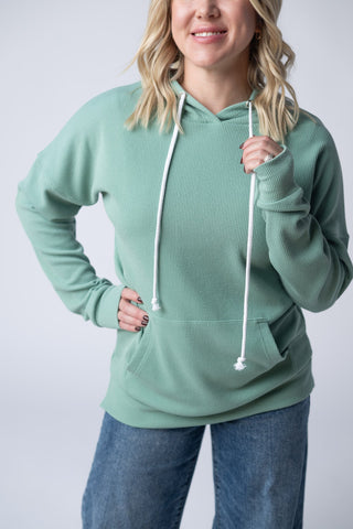 IN STOCK Kacey Ribbed Hoodie - Sage - Bray and Em Boutique
