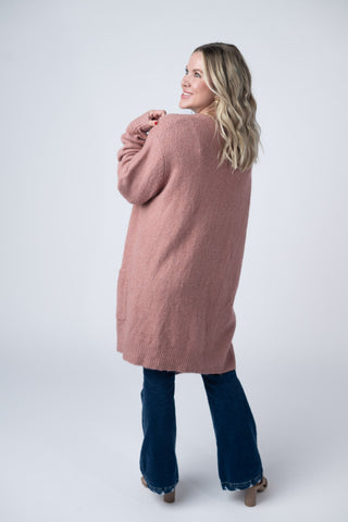 IN STOCK Madison Cozy Cardigan - Dusty Rose - Bray and Em Boutique