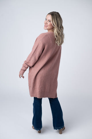 IN STOCK Madison Cozy Cardigan - Dusty Rose - Bray and Em Boutique