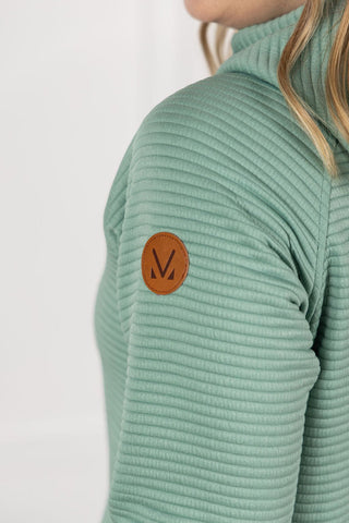 IN STOCK Tatum Textured Pullover Hoodie - Sea Green - Bray and Em Boutique