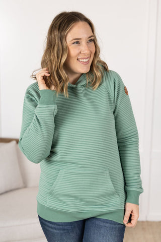 IN STOCK Tatum Textured Pullover Hoodie - Sea Green - Bray and Em Boutique